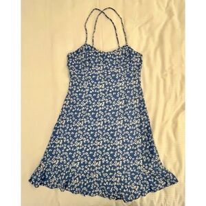 Zara UK Floral Summer Dress Open Back Ruffle Size Small